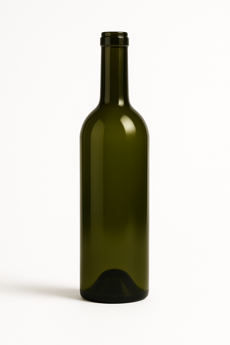 Bordeaux Wine Bottle - 750ml Full Punt, Antique Green, Cork Finish (Pallet of 112 Cases)