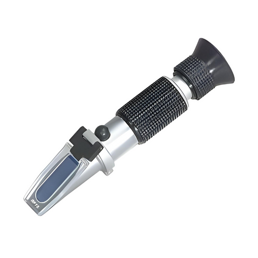 Portable refractometer for measuring sugar content up to 32% BRIX, ideal for winemaking.
