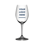 Riedel Degustazione 12oz white wine glass with customizable logo, high-quality crystal, stemmed design, 8-inch height.