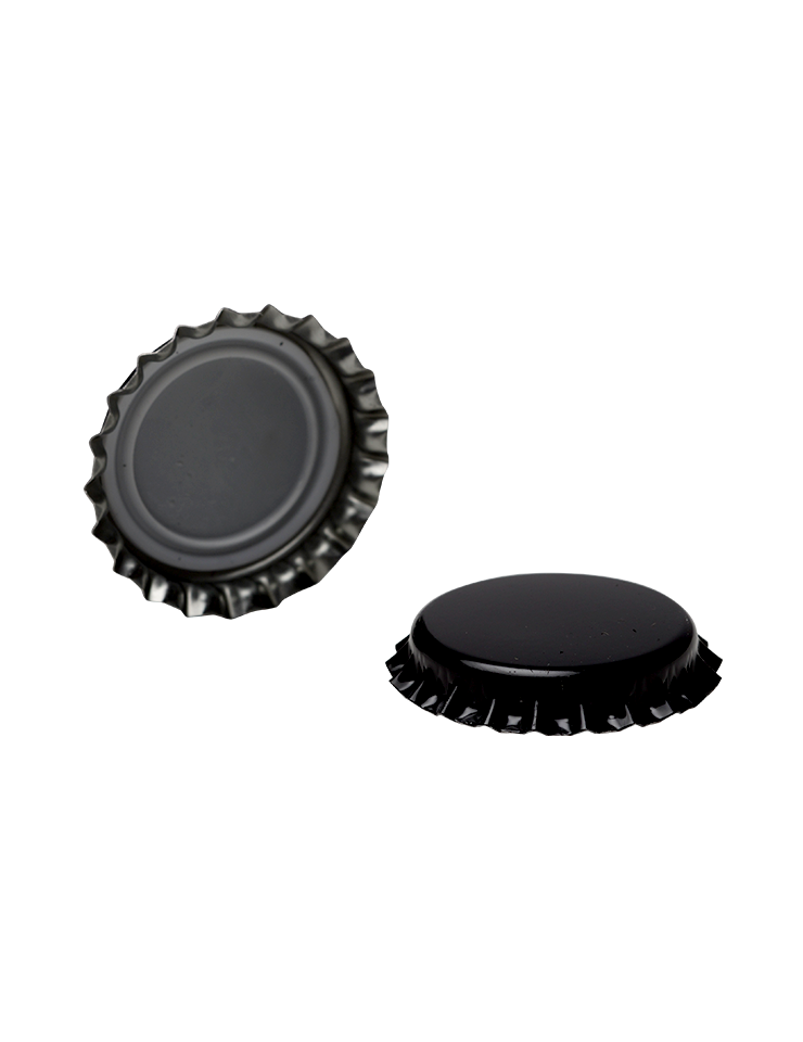 Premium 29mm black crown caps for beer and champagne bottles, airtight seal for craft brewing