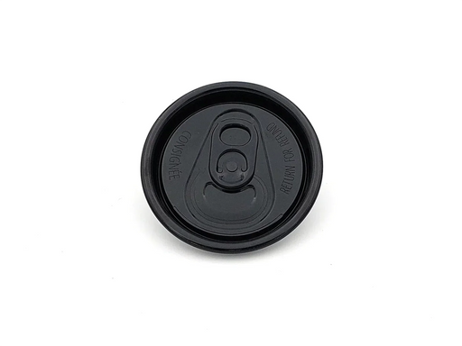 Black finish 202 LOE can ends with stay-on tab and large opening design
