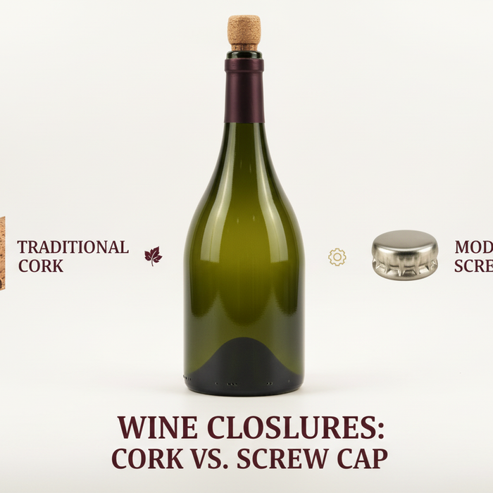 Comparison of natural cork, screw cap, and synthetic cork closures for commercial wine bottling