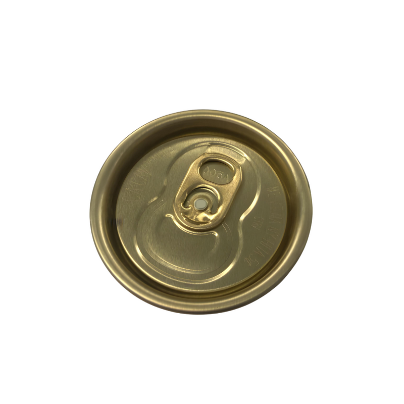 Gold finish 202 LOE can end designed for smooth pouring on standard 202 beverage cans, 480 per sleeve.