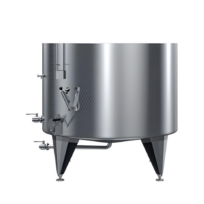 Marchisio Variable Capacity Tanks, Pneumatic Floater, Conical Bottom, Model SPACTR, Welded Legs, Stainless Steel (AISI 304), Cooling Jacket, Round Manway Model SPACTR1000TRINSI-MAN (1,000liter), Ø 1,000 mm