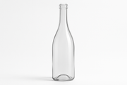 Clear flint glass 750ml hock wine bottles with cork finish, tall slender design ideal for white wines