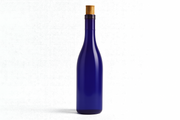 750ml cobalt blue hock wine bottles with cork finish, elegant slender design