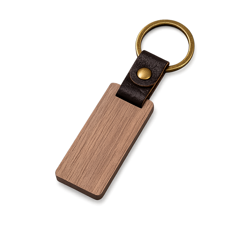Wood & Leather Keychain