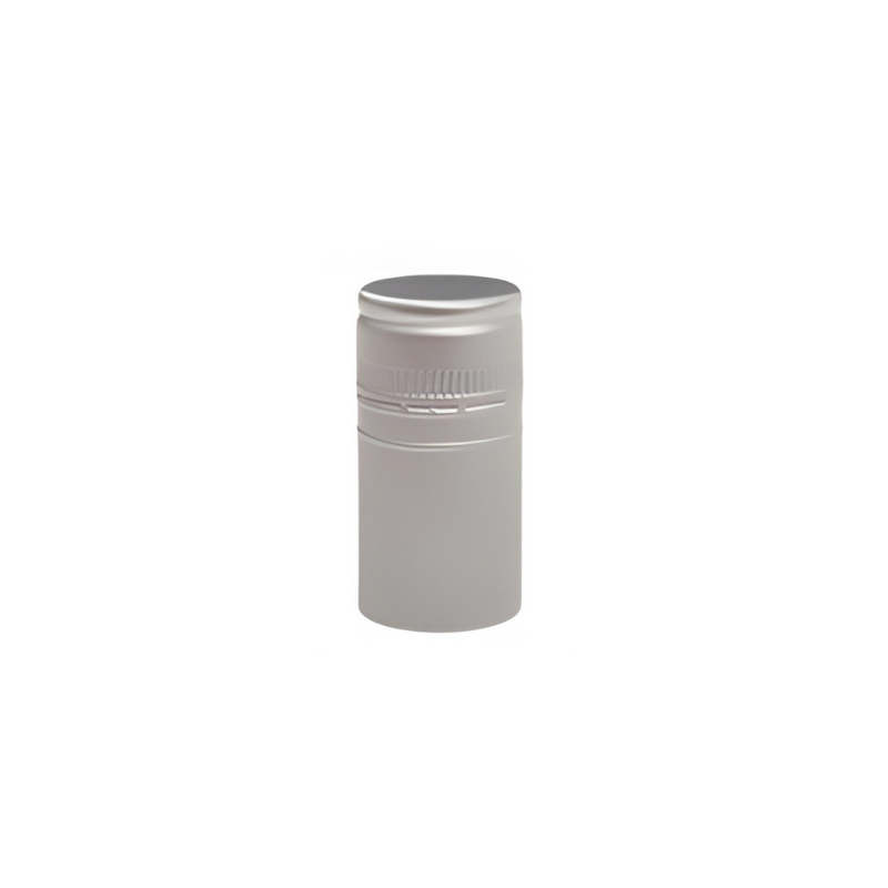 Silver aluminum wine bottle screw caps with 60mm x 30mm dimensions and easy-twist design