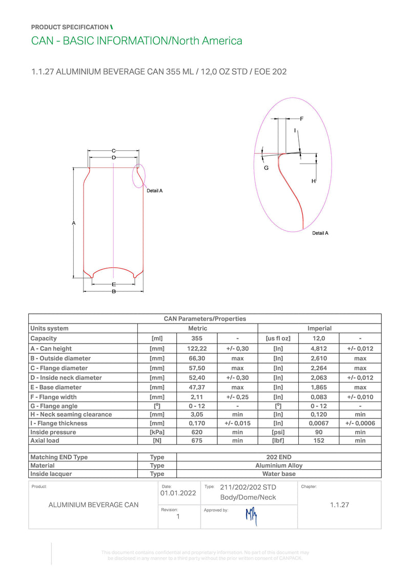 12oz Brite Cans - CANPACK Premium Aluminum Beverage Cans