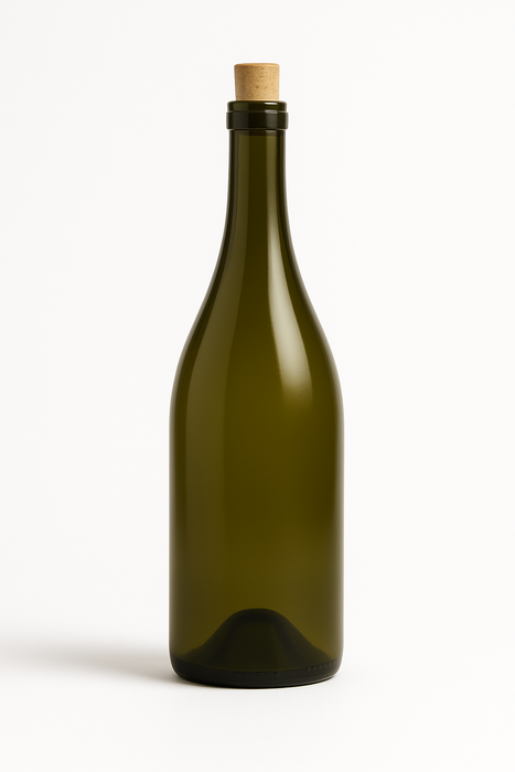 Burgundy Wine Bottles - 750ml Dead Leaf Green with Cork (Pallet of 84 Cases)