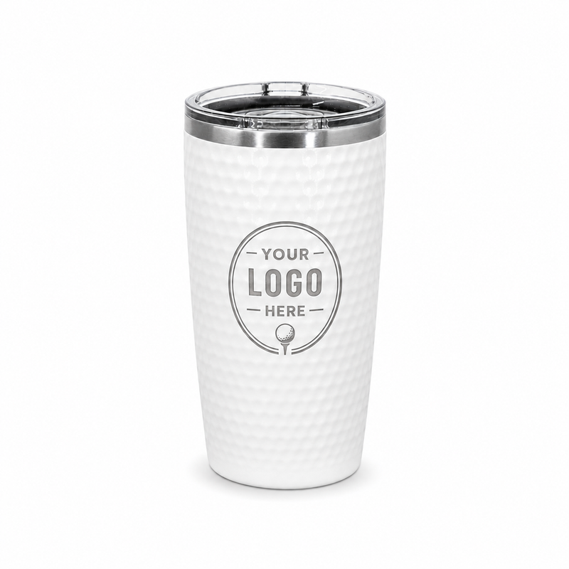 20oz White Dimpled Golf Tumbler