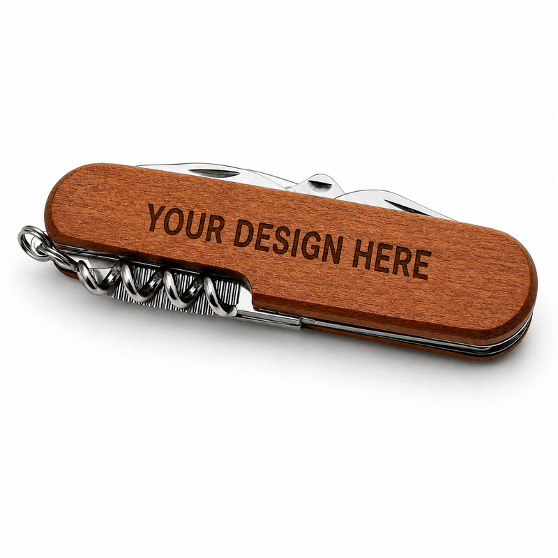 Wooden Multi-Tool Pocket Knife