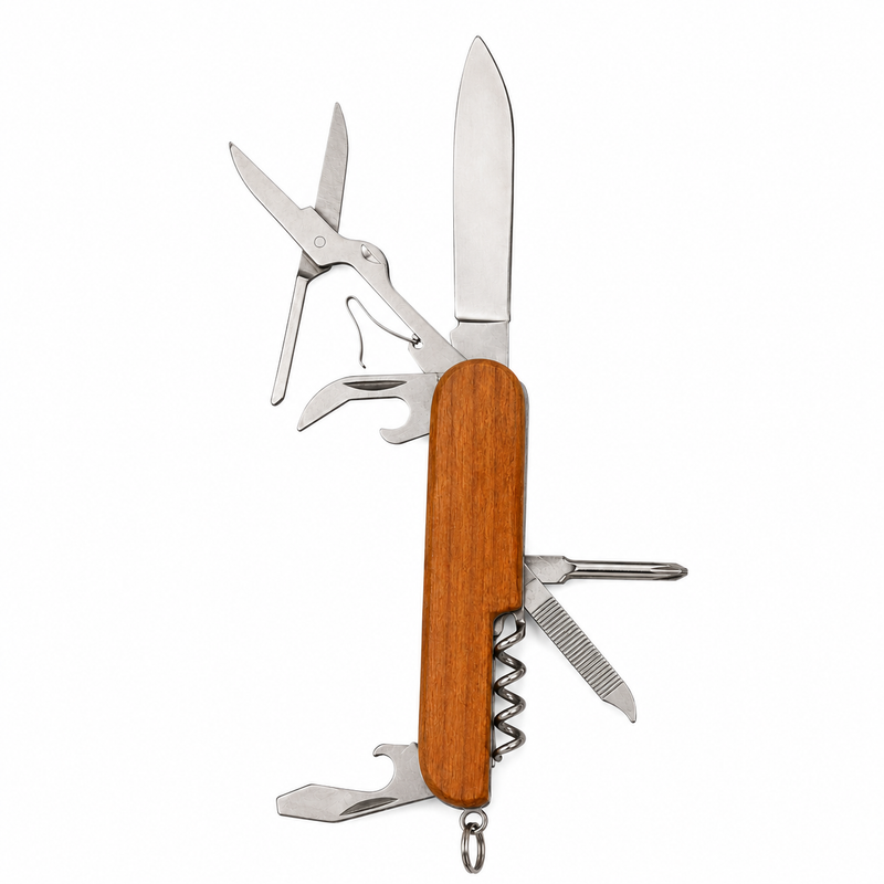 Wooden Multi-Tool Pocket Knife