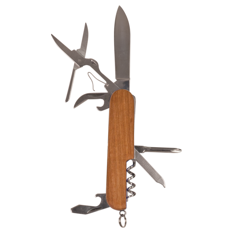 Wooden Multi-Tool Pocket Knife
