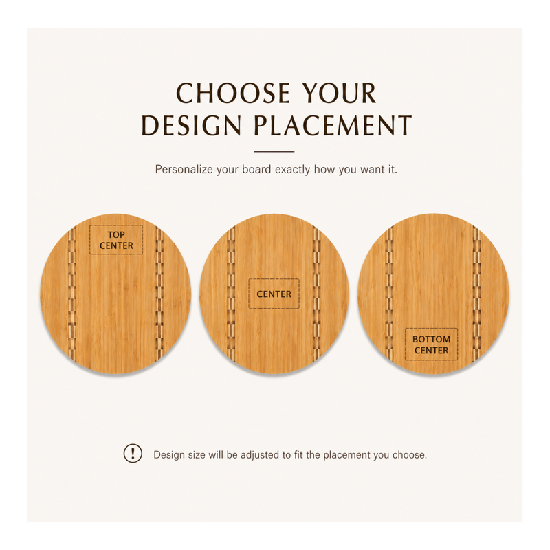 Round Bamboo Cutting Board w/ Inlay