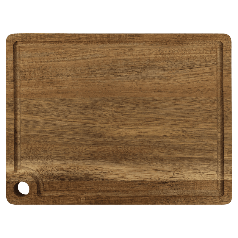 Small Acacia Cutting Board w/ Drip Ring