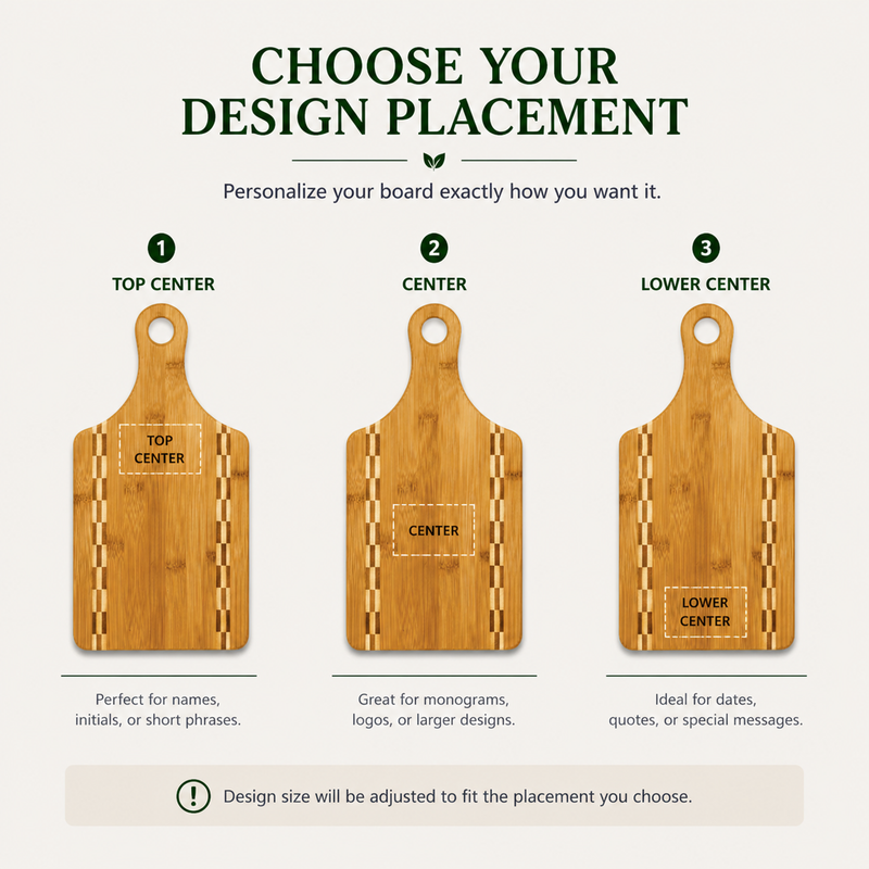 Bamboo Paddle Cutting Board w/ Inlay