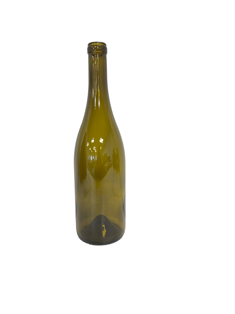 750ml Burgundy Wine Bottle, W137, Antique Green, Cork (case of 12)