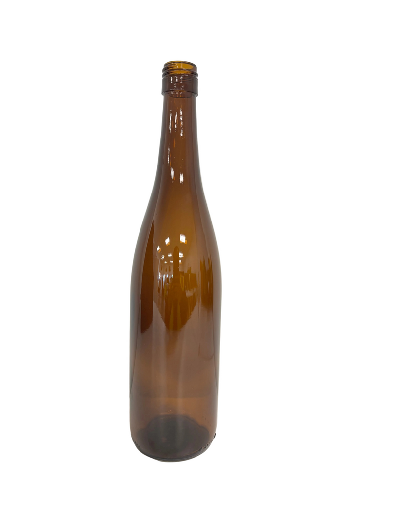750ml Hock Wine Bottle, W82, Amber, Screwcap (Case of 12)