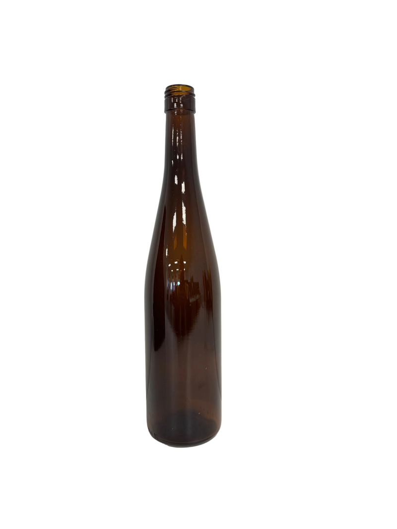 750ml Hock Wine Bottle, W13, Amber, Screwcap (Case of 12)