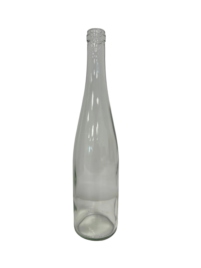 750ml Hock Wine Bottle, W13, Flint, Cork (Case of 12)