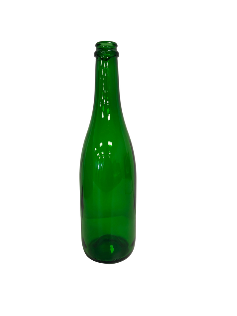 750ml Sparkling Wine Bottle, B7023, Champagne Green, Crown Cap 29mm (case of 12)