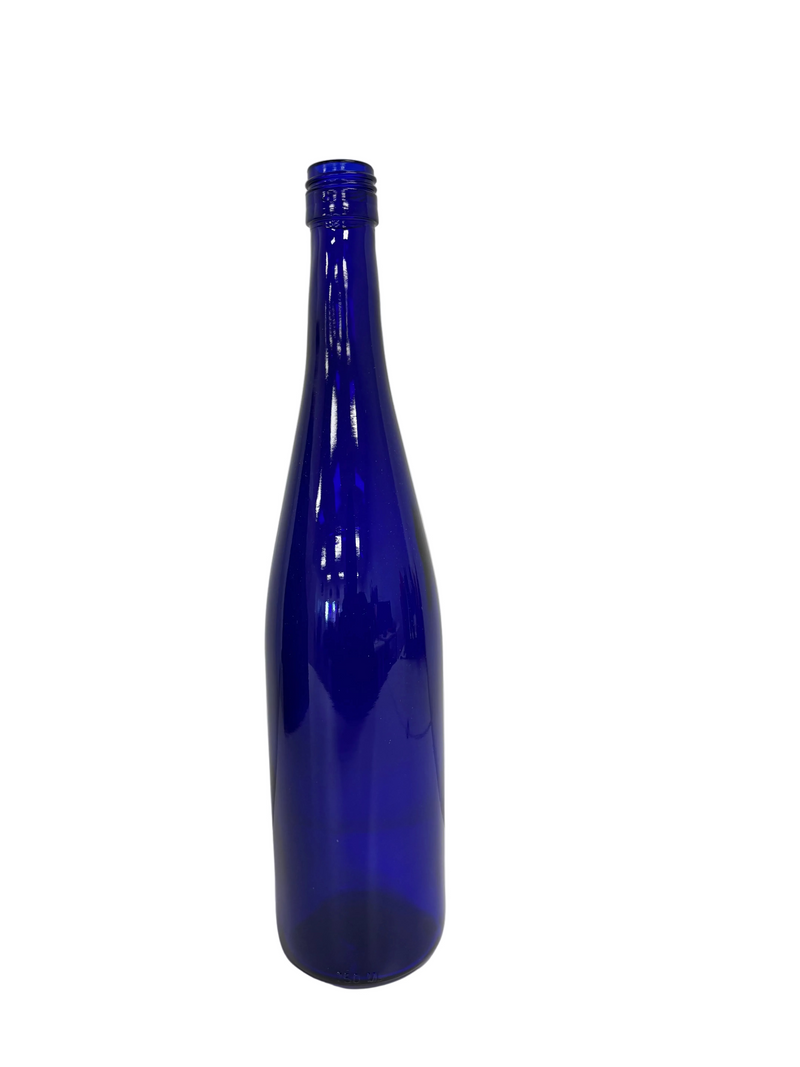 750ml Hock Wine Bottle, W13, Cobalt Blue, Screwcap (Case of 12)