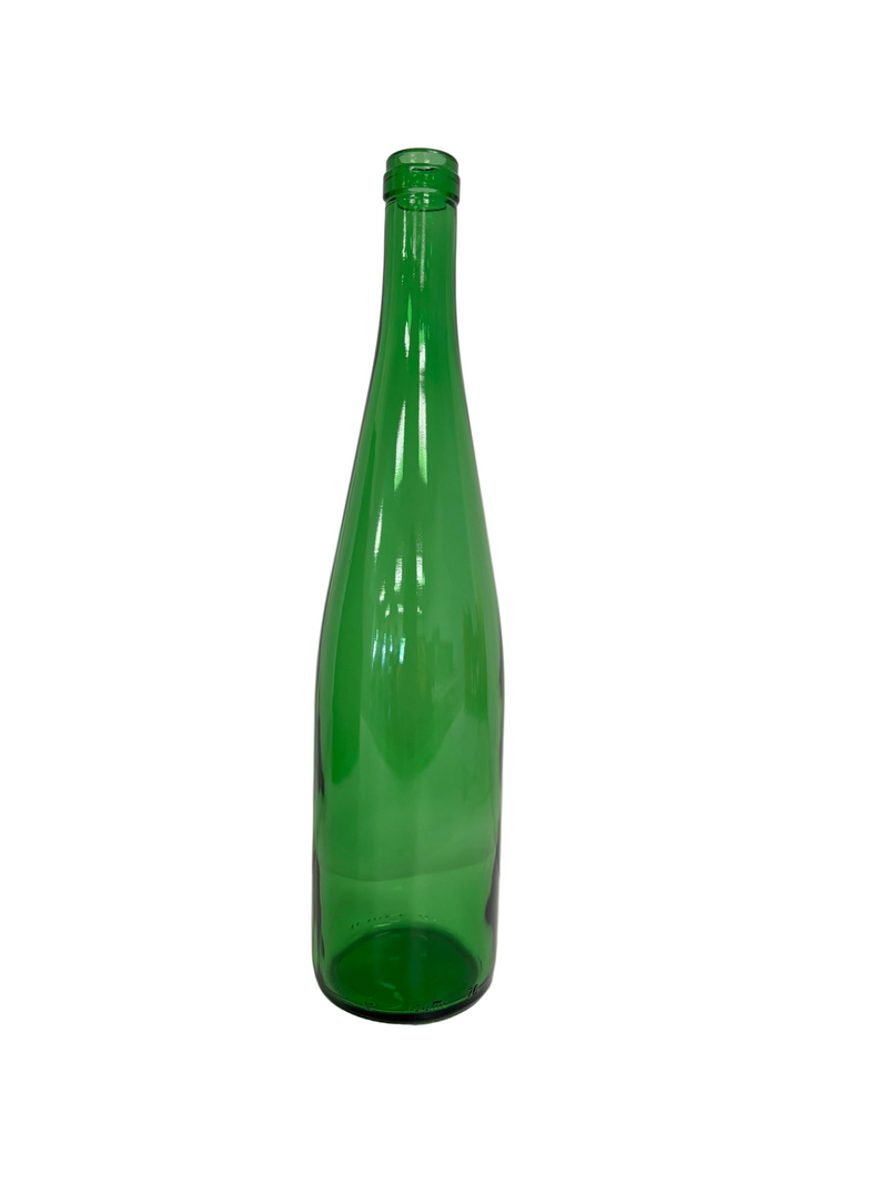 750ml Hock Wine Bottle, W13, Champagne Green, Cork (Case of 12)
