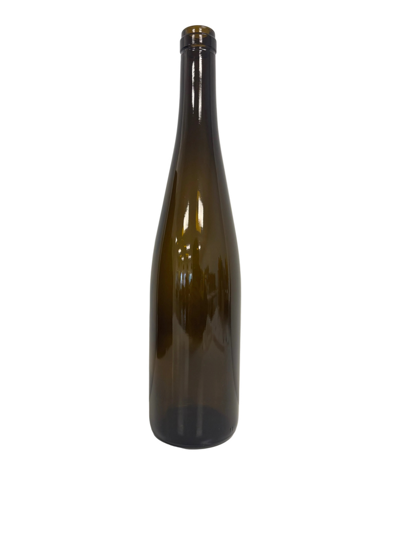 750ml Hock Wine Bottle, W13-105, Antique Green, Cork (Case of 12)
