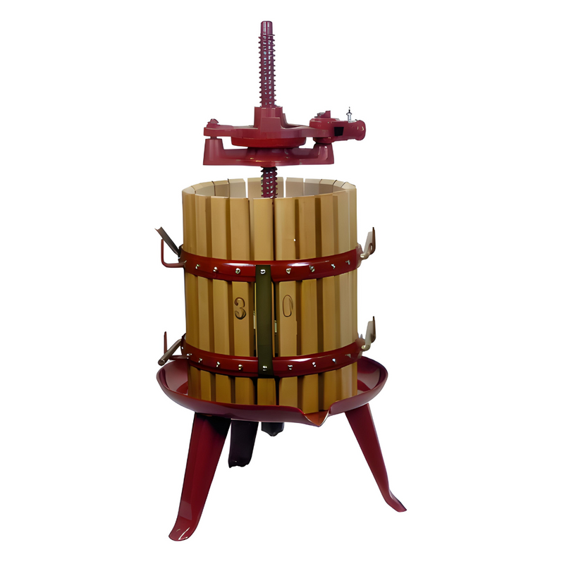 Zambelli Manual Wooden Ratchet Press With Painted Metal Basin