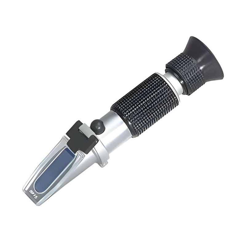 Portable refractometer for measuring sugar content up to 32% BRIX, ideal for winemaking.