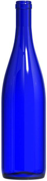 750ml Hock Wine Bottle, W82, Cobalt Blue, Cork (Case of 12)