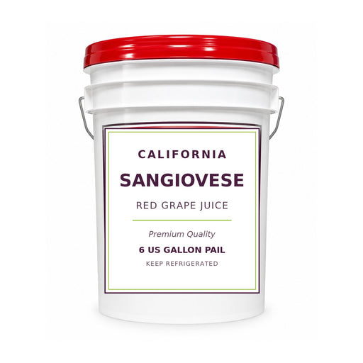 California Sangiovese grape juice, 6 gallon pail