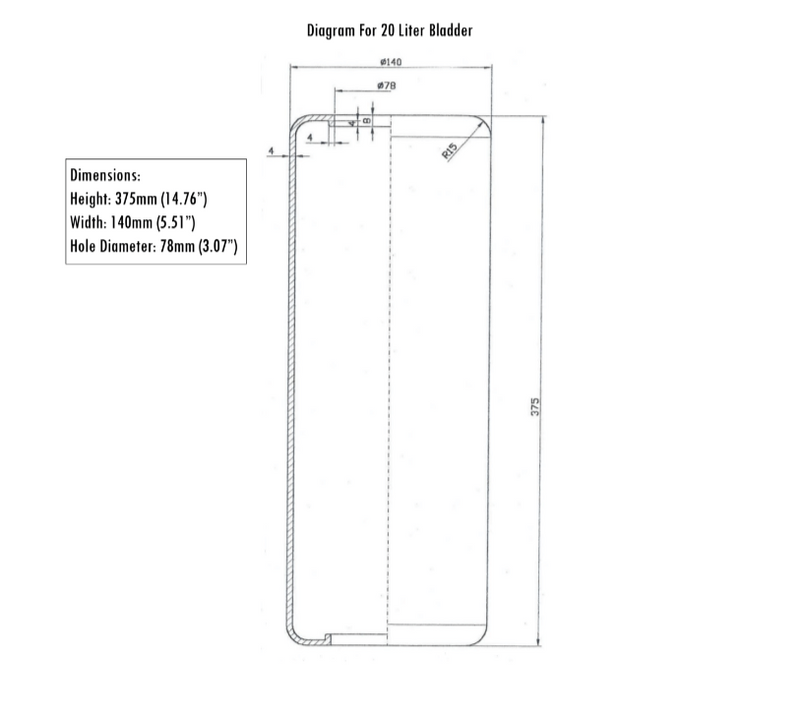 Replacement Bladder For 20 Liter Zambelli Hydro (Water) Press