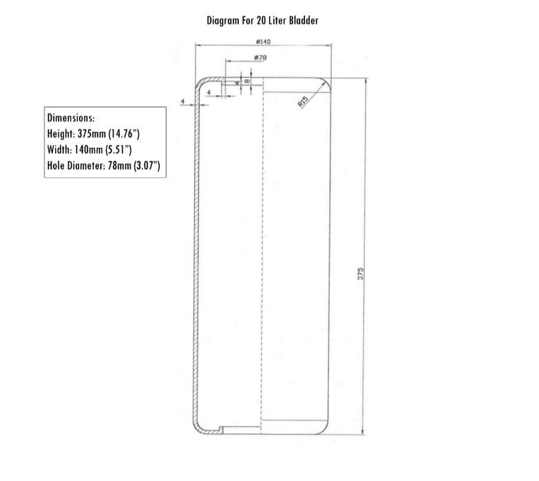 Replacement Bladder For 20 Liter Zambelli Hydro (Water) Press
