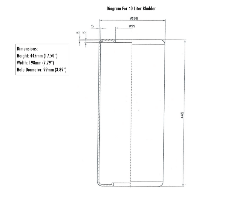 Replacement Bladder For 40 Liter Zambelli Hydro (Water) Press