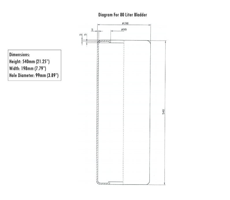 Replacement Bladder For 80 Liter Zambelli Hydro (Water) Press