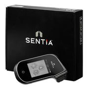 Sentia wine analyzer device with touchscreen and black packaging box