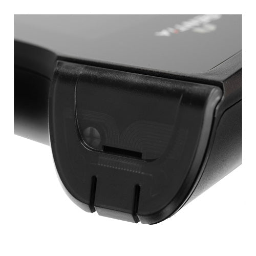 Close-up of Sentia™ Digital Wine Analyzer handheld device for wine quality testing with test strip slot.
