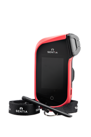 Sentia wine analyzer handheld digital device with touchscreen and red casing for wine testing