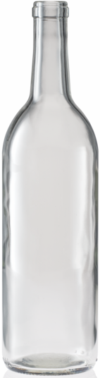 Bordeaux Wine Bottle - 750ml, Flint Glass, Cork Finish, 03-W65